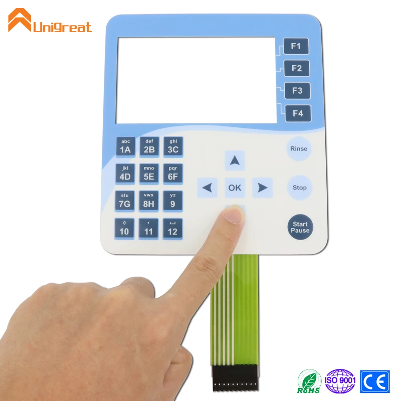 
Custom small volume embossed keys metallic dome membrane circuit switch waterproof keyboards 4x3 matrix keypad 