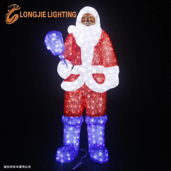LED lighted outdoor life size santa christmas sleigh