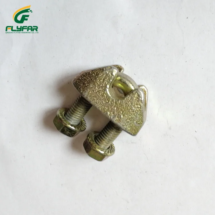 Yellow Zinc Plated Malleable Steel Wire Rope Clip DIN1142