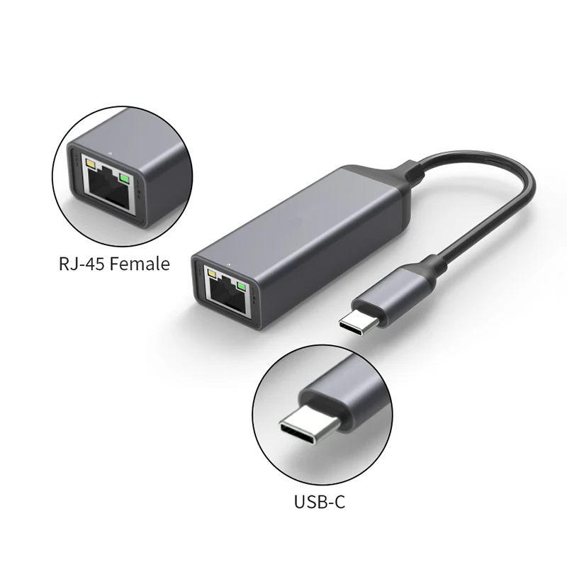 
2019 Top Sale Popular Hot USB3.0 Ethernet Adapter USB-C 10/100M Gigabit Network RJ45 LAN Type C Ethernet Network Adapter for PC 