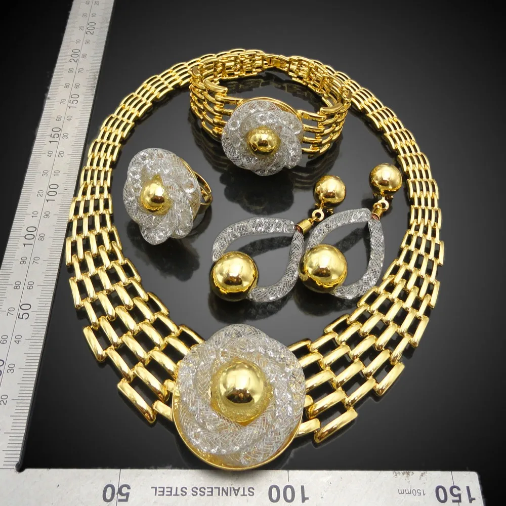 2017 fashion dubai gold jewelry Sets big costume jewelry sets FHK2349