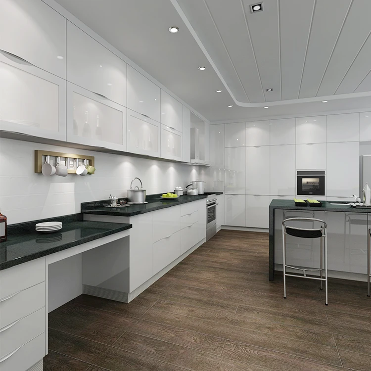 Popular Australia White High Gloss Lacquer Kitchen Cabinet