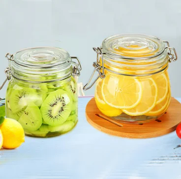 500 мл 750 1000 1500 2000 медового стеклянная банка с завинчивающейся крышкой оптовая продажа замком крышки для хранения банки в бутылках