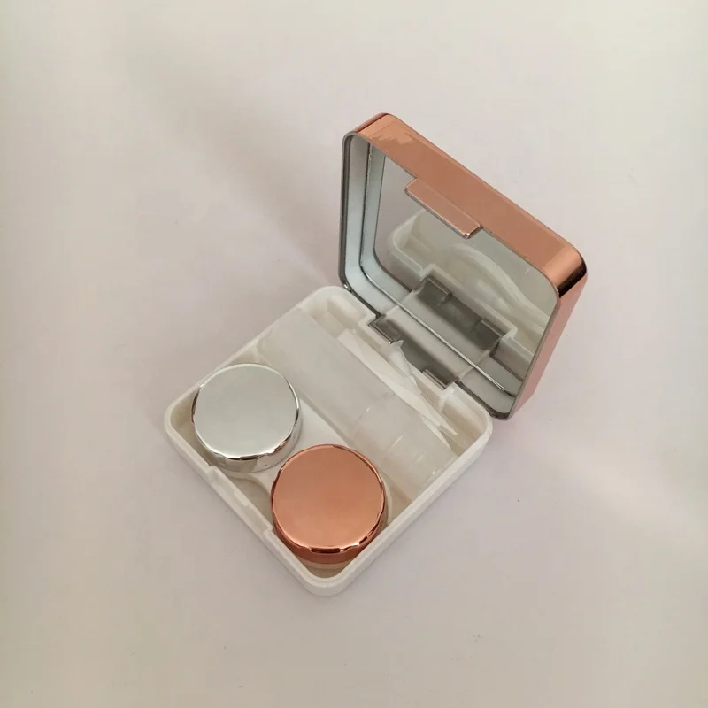 Silver eyekan Luxury contact lens travel case accept LOGO printing on case A-8067