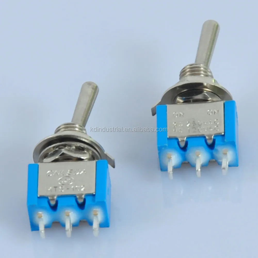 Guitar Amp Audio Tube 3Pin 6A DPDT ON-ON Solder Blue Mini Toggle Switch