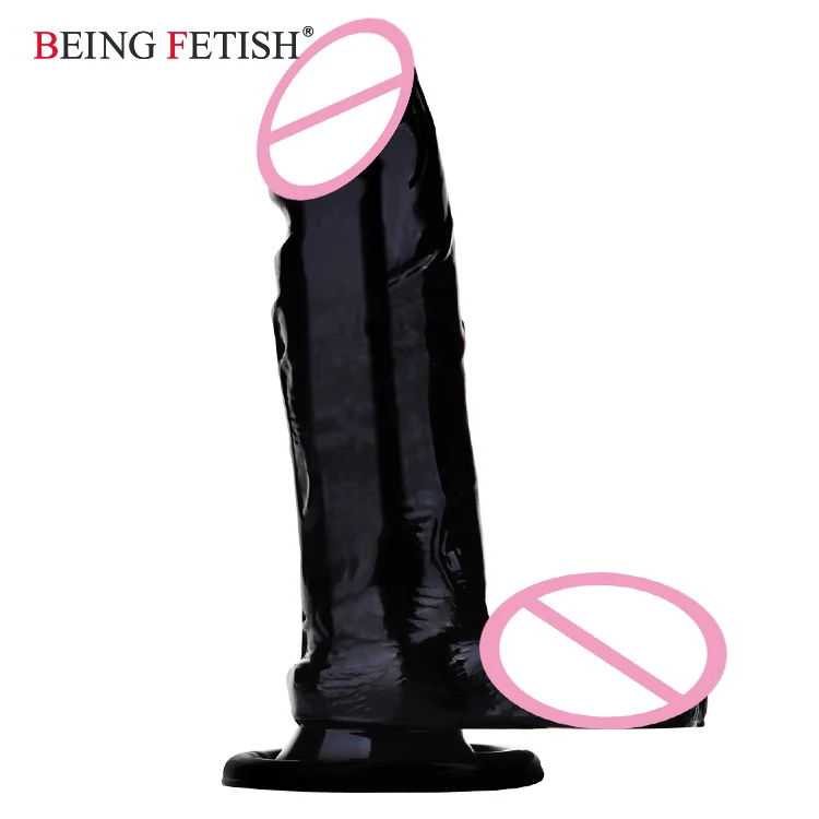 Black Strong Suction Cup Dildo With Cock Man Rubber Penis For Female