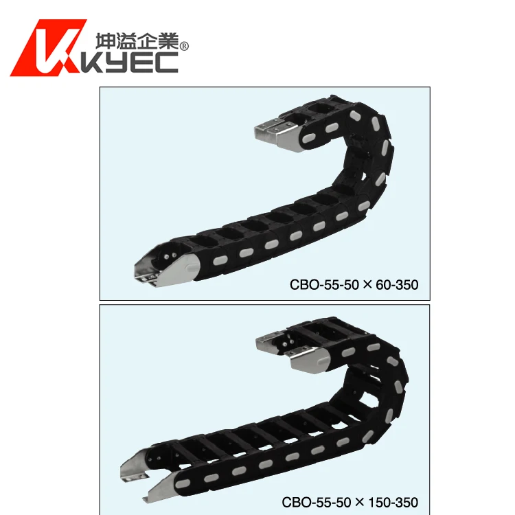KYEC CBC Series Opened Cable Chain Snap-on Type cnc plastic protection black cable chain