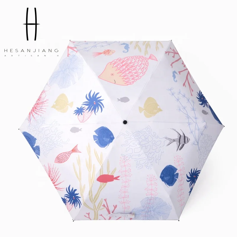 New products 5 fold mini compact umbrella  with case uv sun protection umbrella