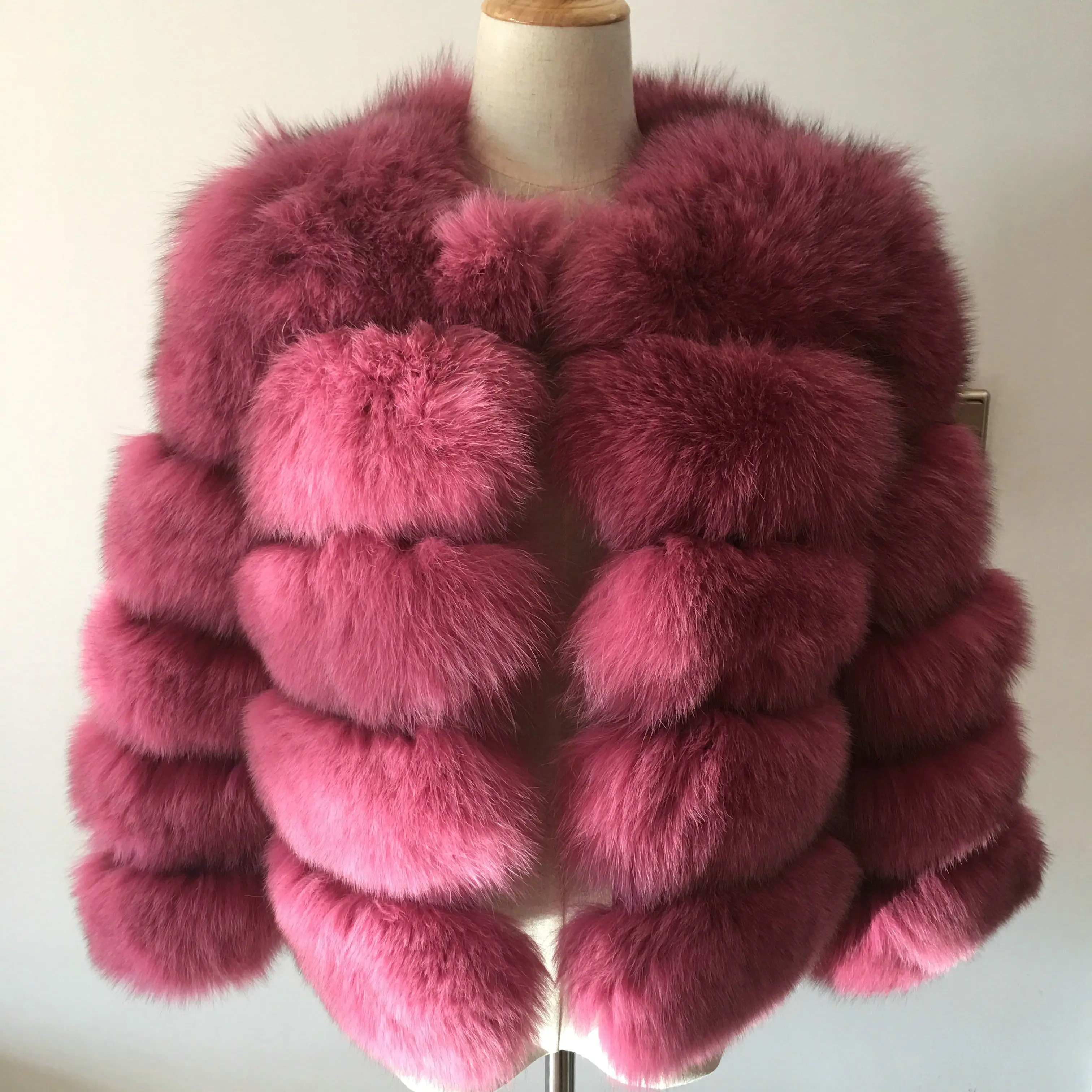 Оптовая продажа, зимнее повседневное Стильное женское пальто из натурального Лисьего меха