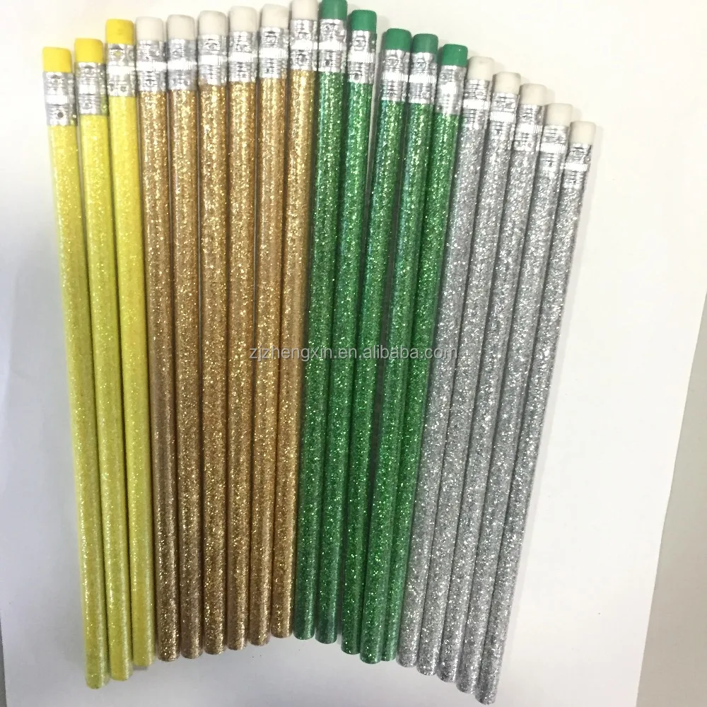 
2020 hotsale bulk customize glitter HB pencil with eraser 