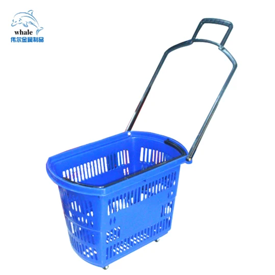 4 Wheels rolling Shopping Basket trolley