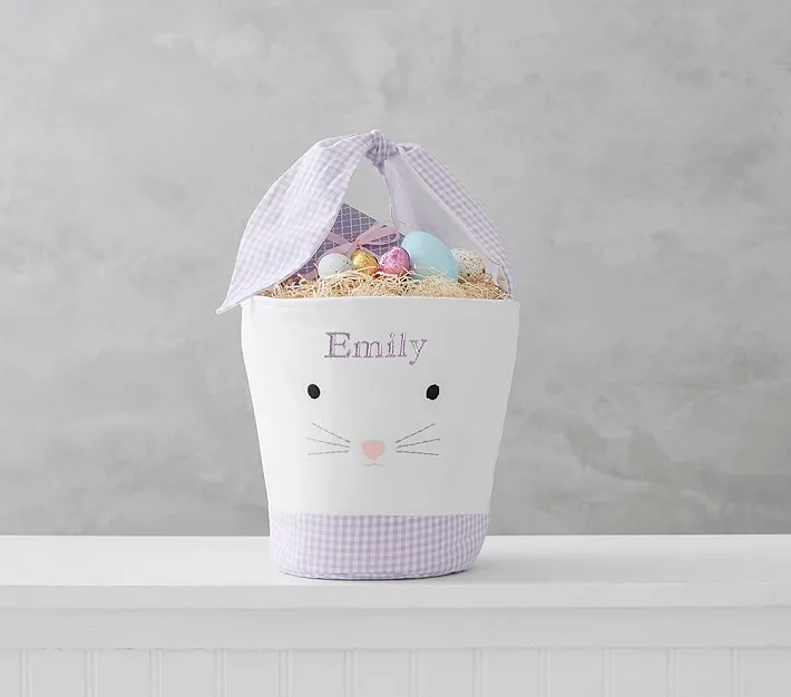 Tie Ear Bunny Bucket Canvas Wholesale Easter Baskets