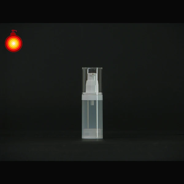 30ml~50ml high quality white silver pump with clear cap airless bottle PP airless lotion bottle cosmetic airless bottle