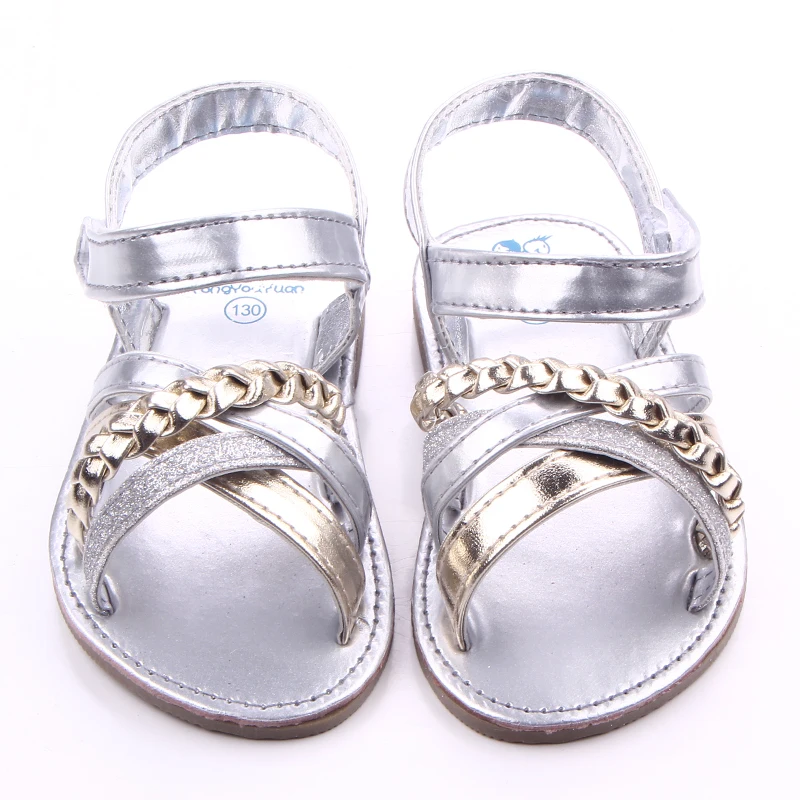 Новый дизайн босоножки с прочной резиновой подошвой для маленьких девочек летняя обувь