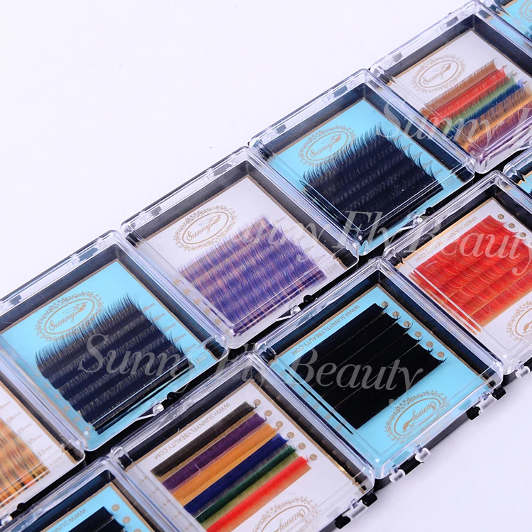 
Stars colors eyelash extension individual rainbow candy colored eye lash extension 