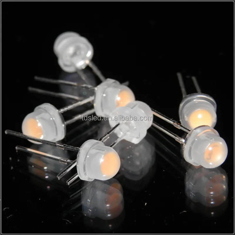 600nm - 605nm-610nm 5mm orange color strawhat led lamp 120 degree beam angle