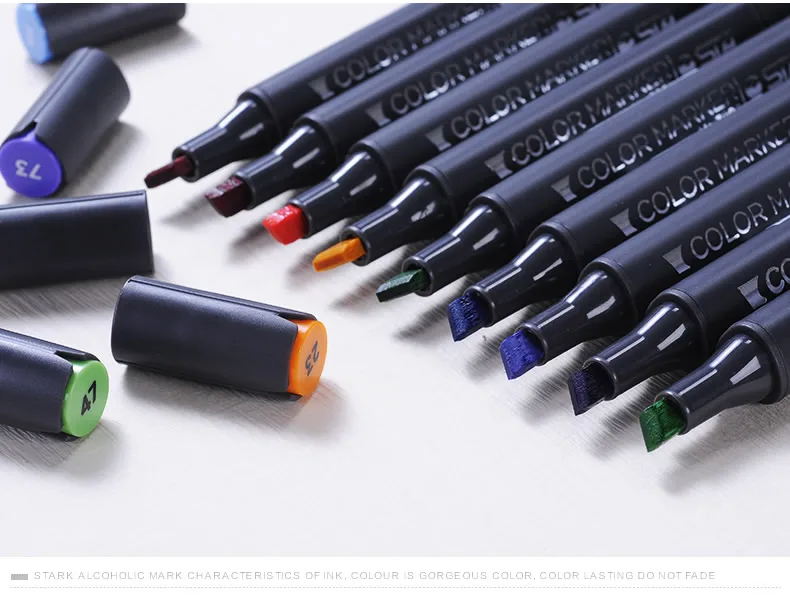 STA Brand High Quality Alcoholic Marker Dual Tip 12 24 36 48 60Colors Set