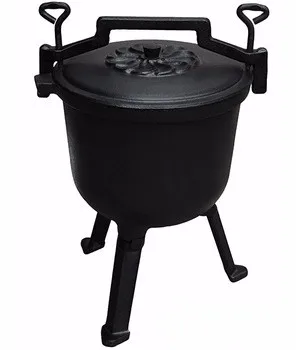 17.65QT Poland antique cast iron dutch oven with legs for sale