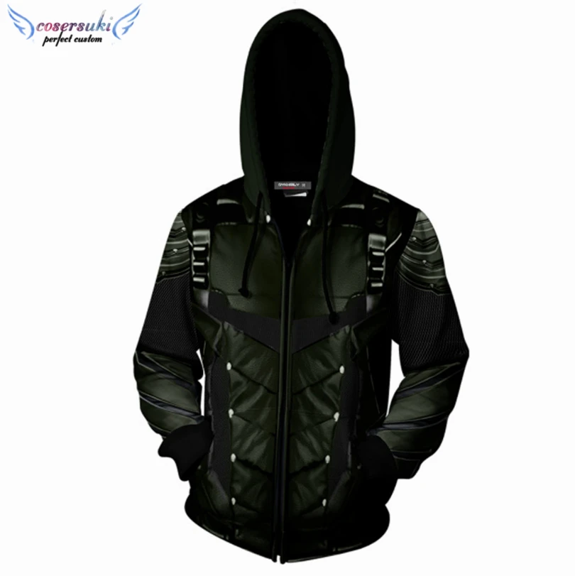 film Arrow 3D printing zipper hoodie cosplay anime costume Halloween party