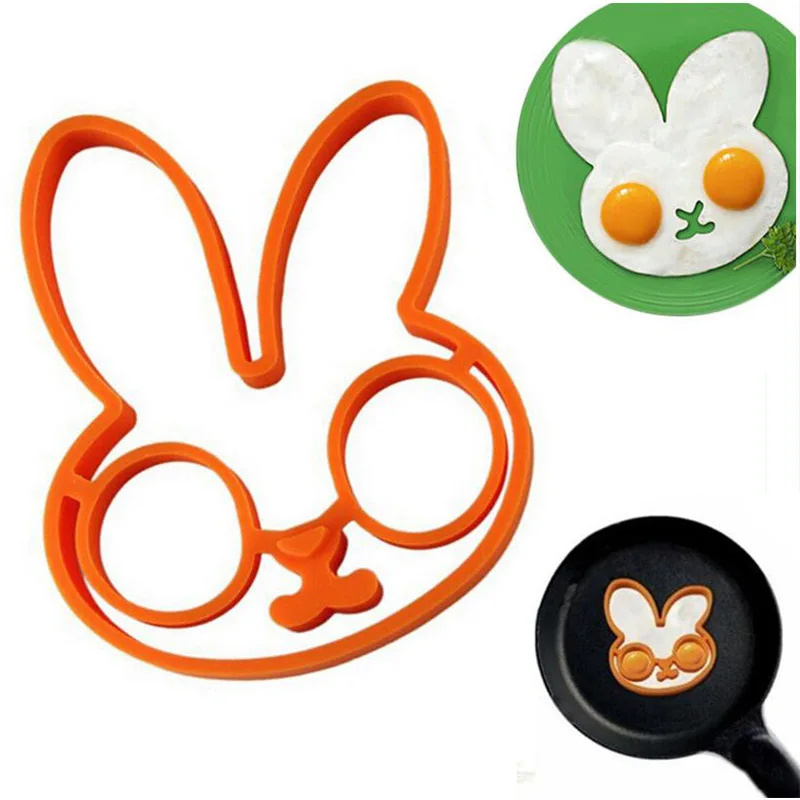 Breakfast rabbit shape silicone fried egg rings mold