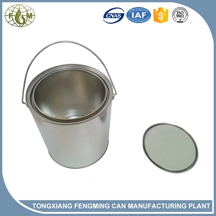 fengming empty round 1 gallon 4 liter clear metal paint tin can