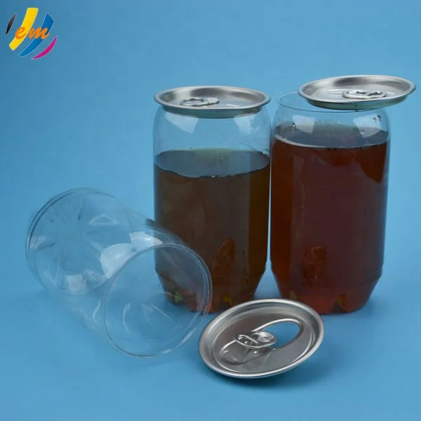 Food grade clear  plastic beverage soft drinks can