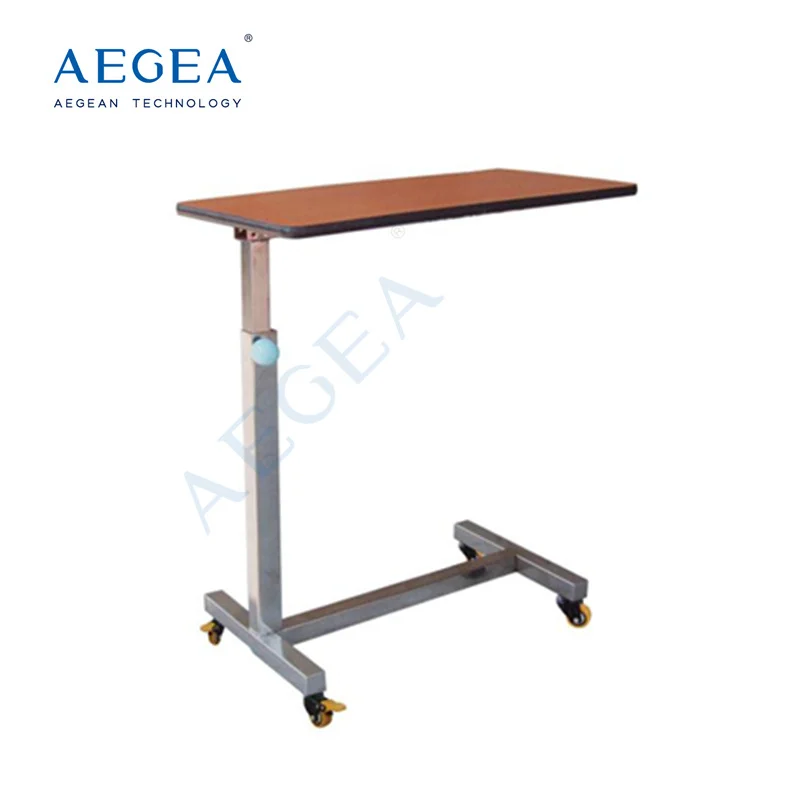 AG-OBT006 wooden hospital overbed table hospital bed side table