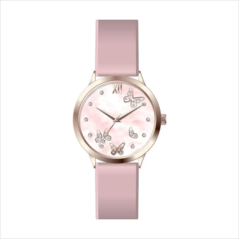 Elegance back protective japan movement women diamond watches