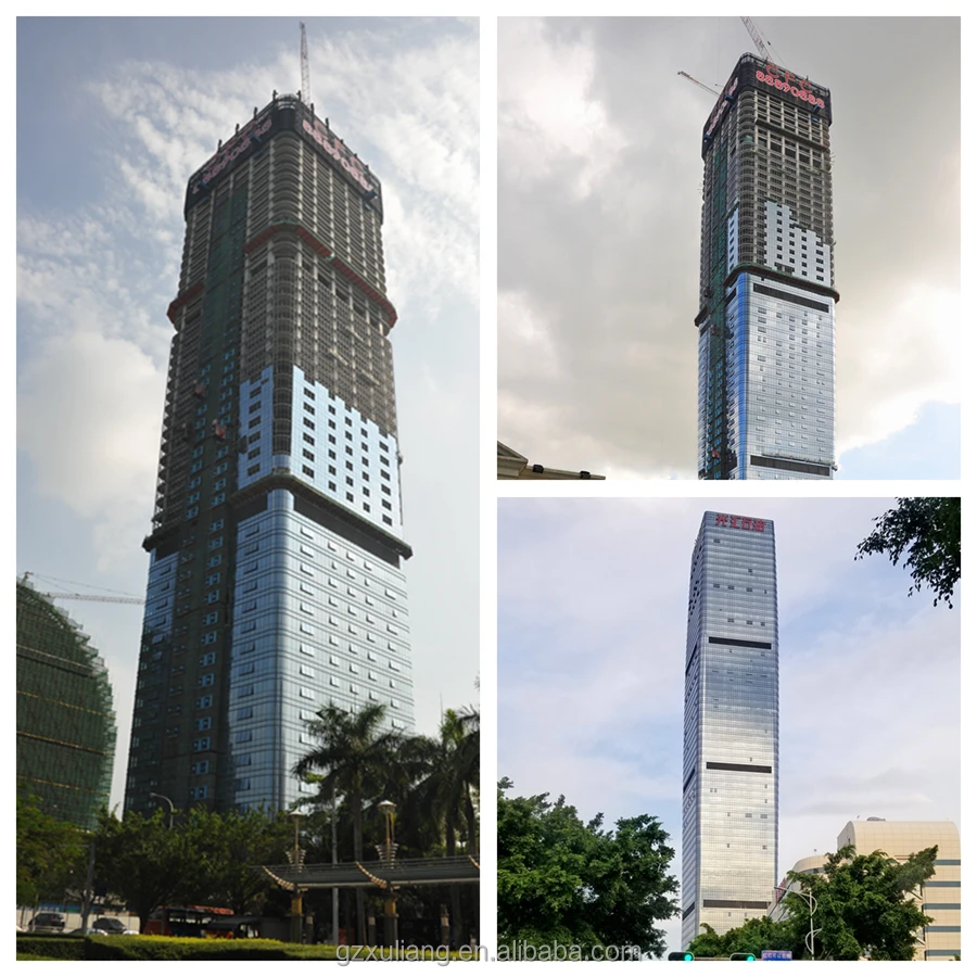 Алюминиевая стена-занавеска со стеклом