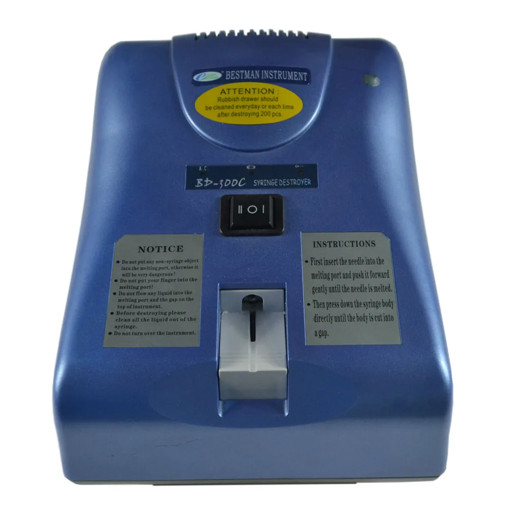 
CE Approved Bestman Disposable Syringe Destroyer BD-300C home and clinic use needle burner syringe smelter 