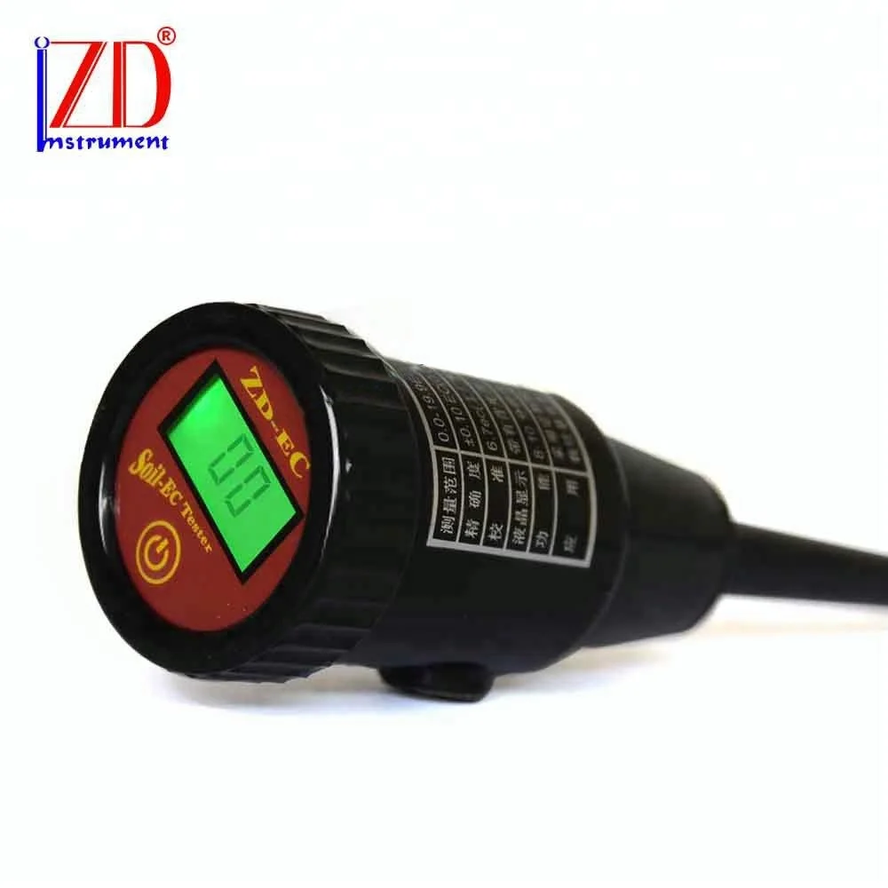 Portable digital soil EC probe conductivity sensor meter