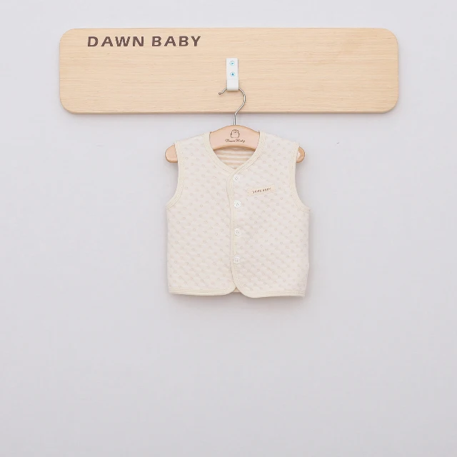 
High quality organic cotton unisex infant to toddler spring autumn baby vest waistcoat with button 
