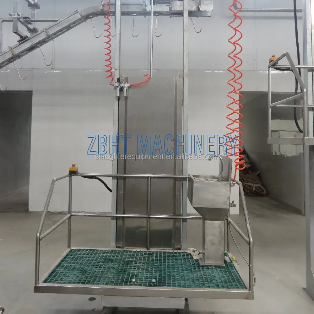 slaughterhouse double pole elevating stand for beef meat processing plant