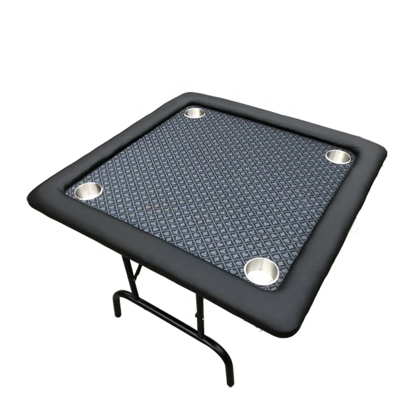 1 meter 4 person folding portable square poker card table for sale