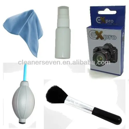 объектив& комплект для очистки камеры, в том числе жидкости для чистки линз, ткань из микроволокна, воздуходувка& объектив кисти
