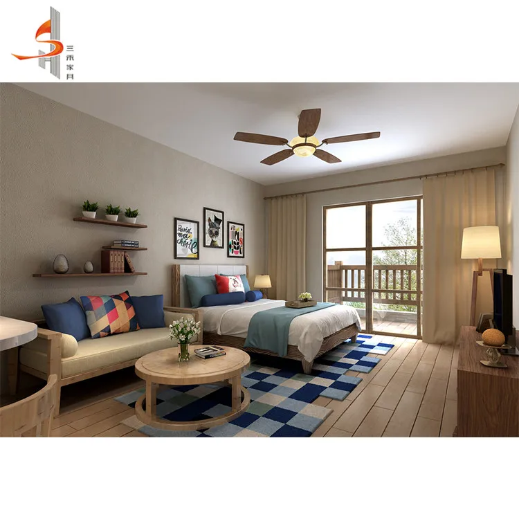 Modern youngs style wood bedroom customized 4 star hotel youth bedroom furniture sets