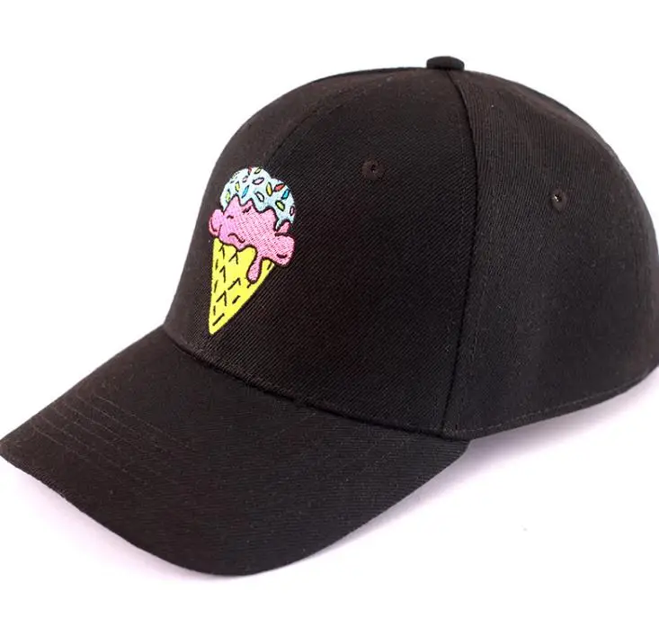Summer Ice Cream Print Snapback Cap Women 2018 Fashion Brand Bone Hip Hop Baseball Caps Casquette Hats White Pink