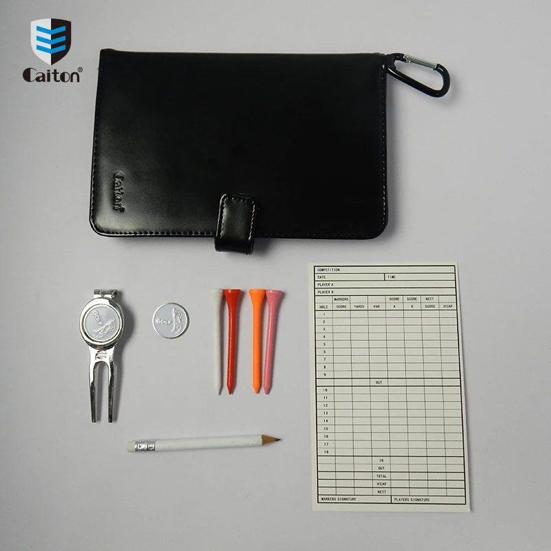 High Quality Custom Logo Scorecard Board Golf Holder Colored Leather Holder Golf Scorecard