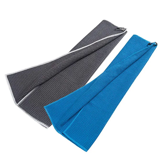 Полотенце для гольфа из микрофибры с вафельным плетением, полотенце для гольфа из микрофибры с зажимом