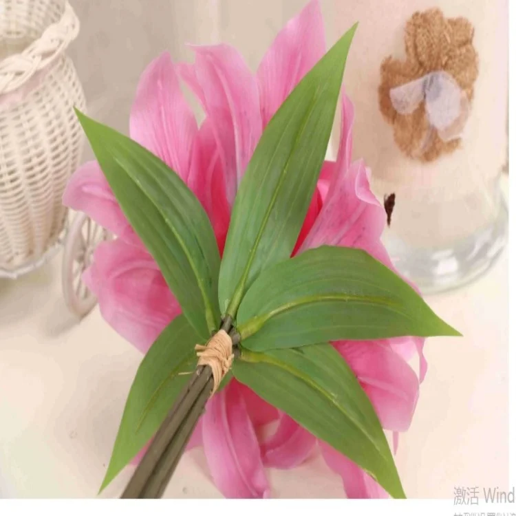 Wholesale artificial tiger lily flowers In Bulk tiger lily silk flowers Tropical 9 heads tiger lily  Flower