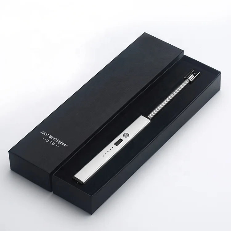 windproof metal long kitchen torch lighter beam arc candle bbq boiler ignitor for gas stove with battery electric quantity led