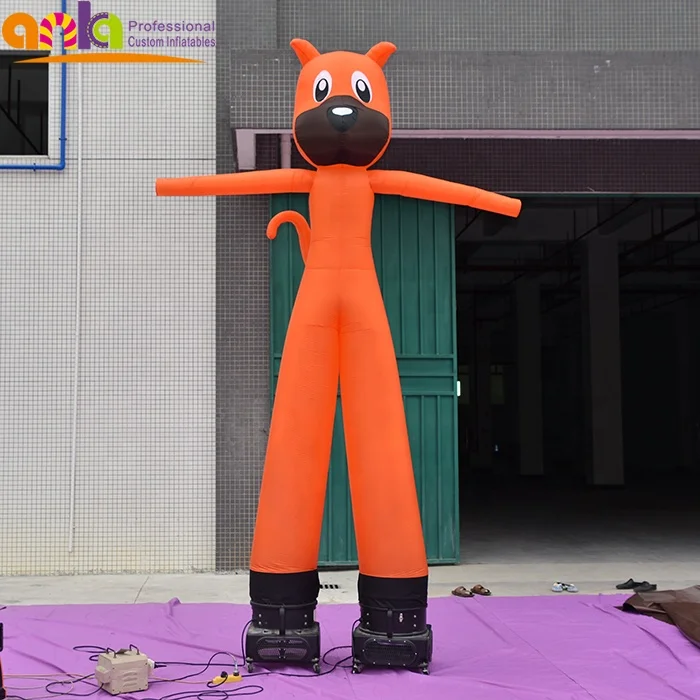 Customized inflatable air dancer/inflatable cartoon cat sky dancer air tube man with 2 legs for advertising