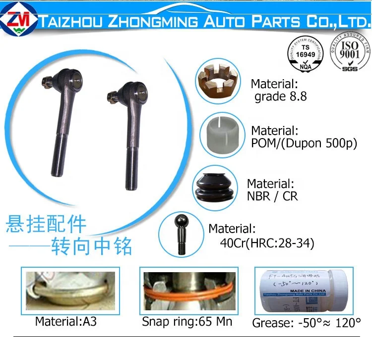 
Auto spare parts FTR411R FTR411L tie rod end ES411R ES411L ES411 for heavy duty truck 