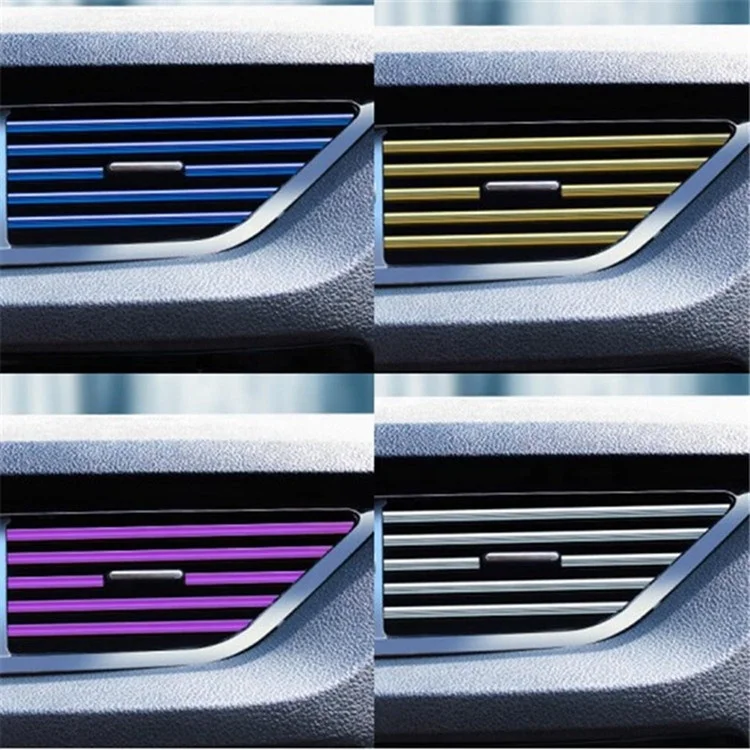 PVC soft rubber car Air Vent Grille Switch decoration Trim Sticker U Style Air Conditioner Outlet Decoration Strip