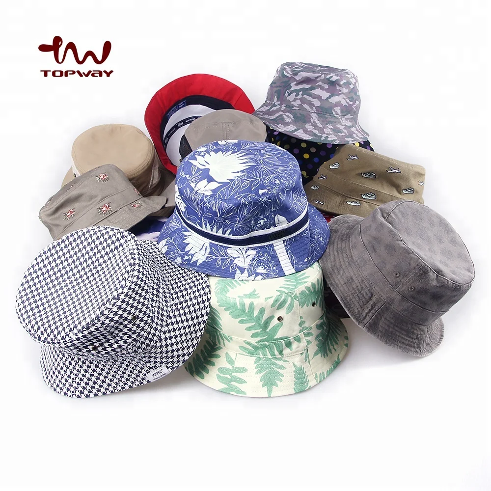 Wholesale Factory Fashion Designed Women Bucket Hats Cap Custom Logo With All Over Printing Pattern