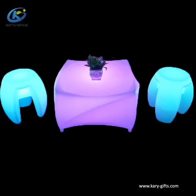 Home Furniture Plastic Led Marble Side Coffee Table