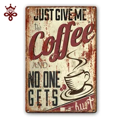 Metal coffee sign Custom Antique Wall Decoration Tin Sign Metal Painting Tin Sign