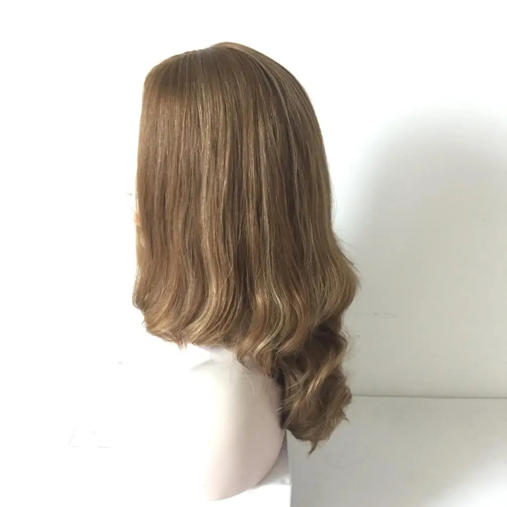 H077 Kosher Wig Supplier High quality silk top highlight blonde european virgin human hair jewish wigs