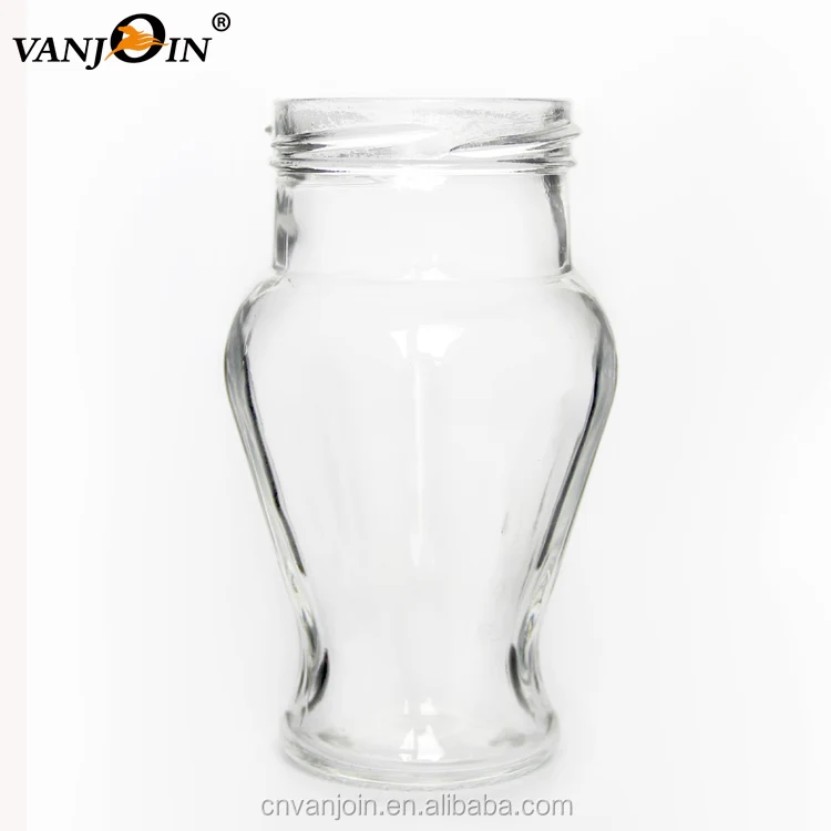 106ml Empty Amphora Glass Jar with Metal Lug Cap Food Container for Honey Jam Jelly Beverage & Holiday Packing