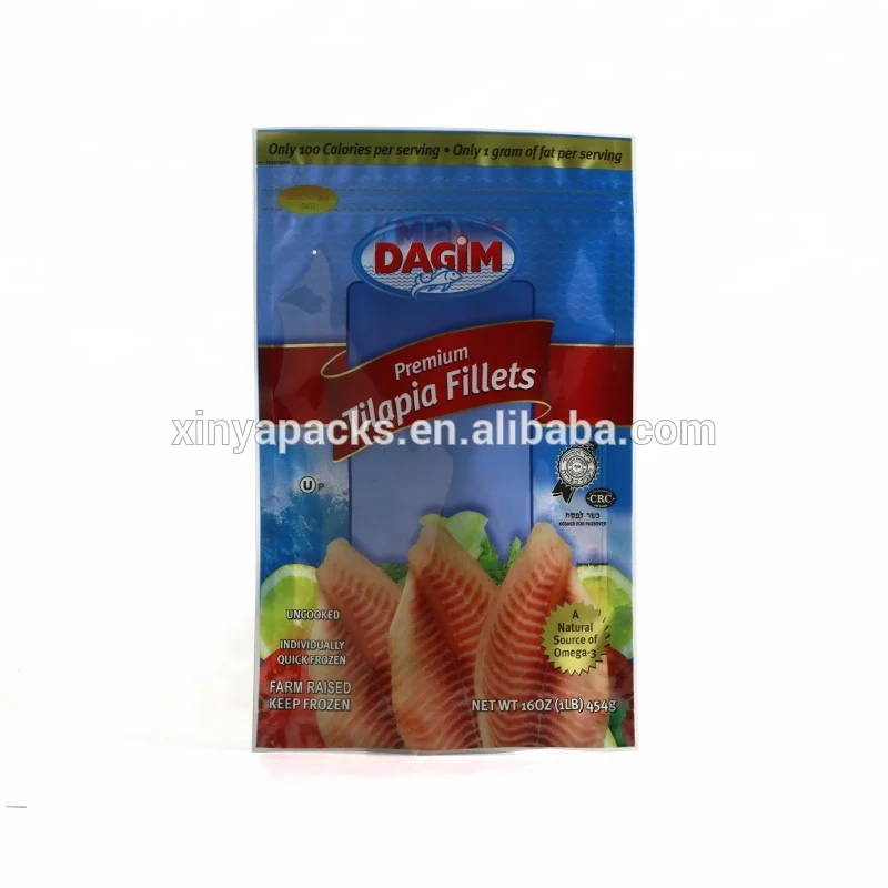 
High barrier resealable zipper vacuum packaging bag for sea food, meat packaging 